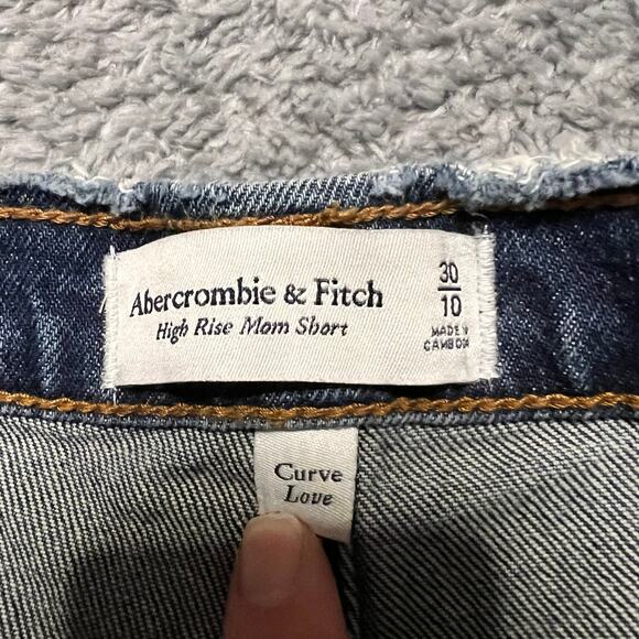 Abercrombie & Fitch Jean Shorts Womens 30 /10 High Rise Mom Cut Off Raw Hem - Picture 4 of 9